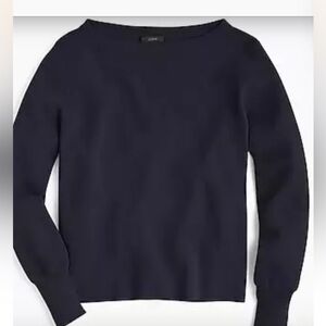 J. Crew Off-the-Shoulder Navy Sweater
